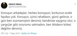Sanatçılardan “her şey çok güzel olacak”