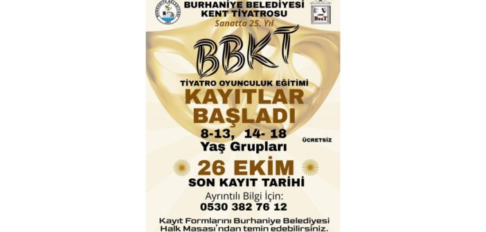 BBKT’nin Tiyatro Oyunculuk Eğitimi Kayıtları Başladı